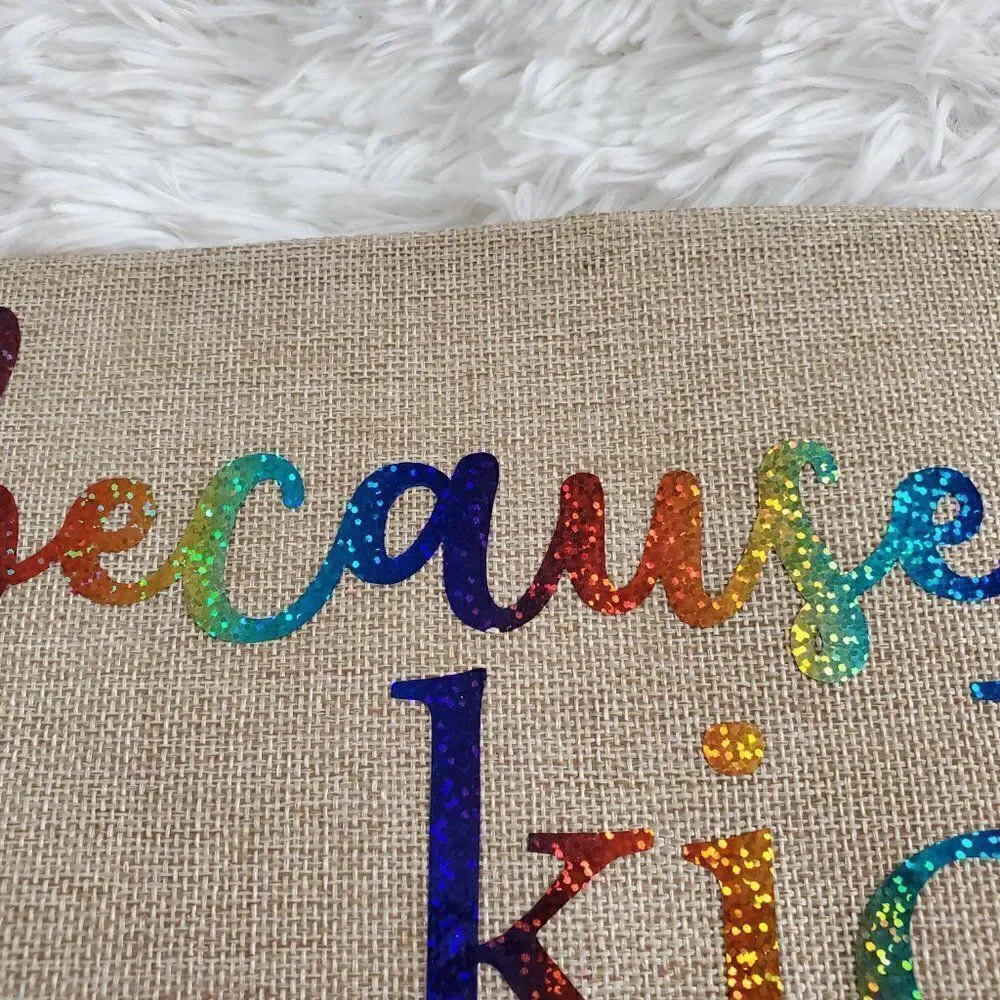 Because Kids Burlap Jute Wine Bag with Drawstrings